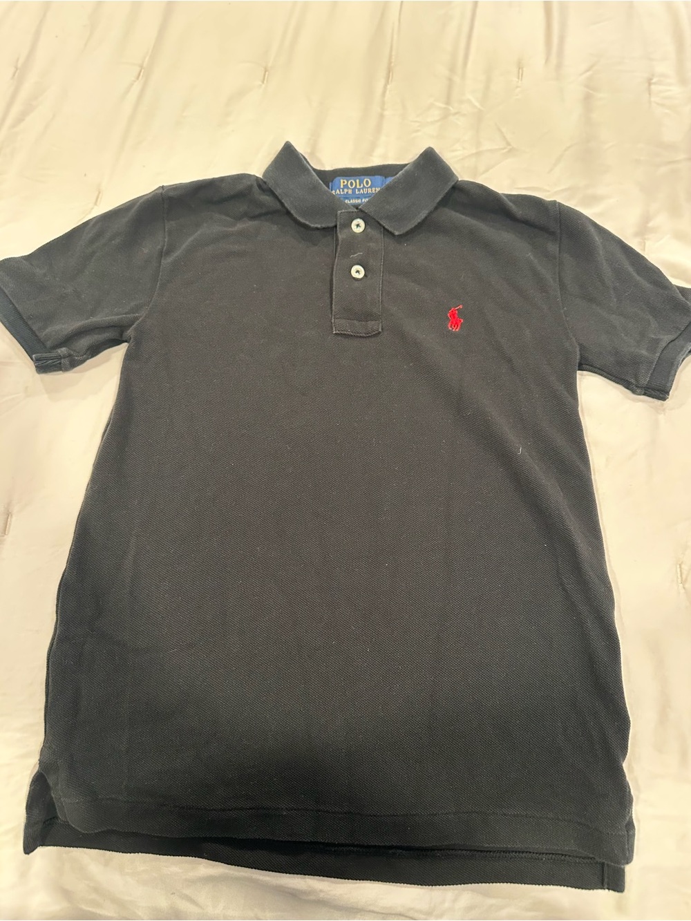Polo by Ralph Lauren Black Polo with Blue and Gold Neck Tag